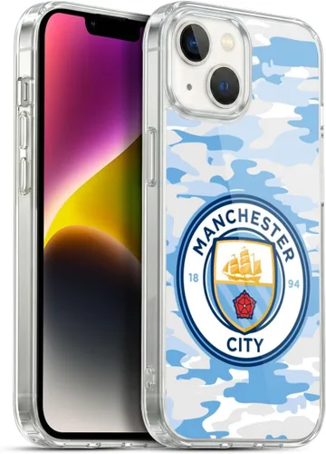 Vista 25 de Head Case Designs Funda de gel con licencia oficial del Manchester City Man City FC Blue Moon Badge Camou [protección de grado militar] compatible