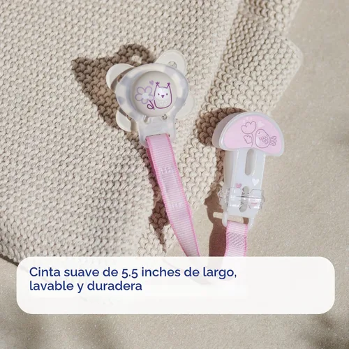 Vista 4 de MAM 2 clips para chupetes con sujetadores y anillos flexibles para niños, los diseños pueden variar
