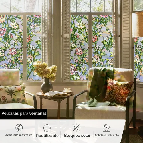 Vista 4 de ADD.HERES - Película de privacidad para ventana, película 3D para ventana, 23.6 x 35.4 pulgadas Rosa Bestia