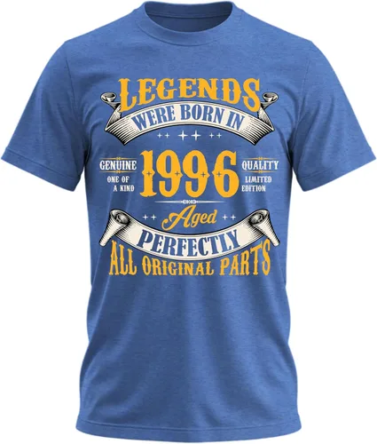 Vista 13 de Camiseta de cumpleaños para hombre, leyendas nacieron en 19XX, camiseta Negro