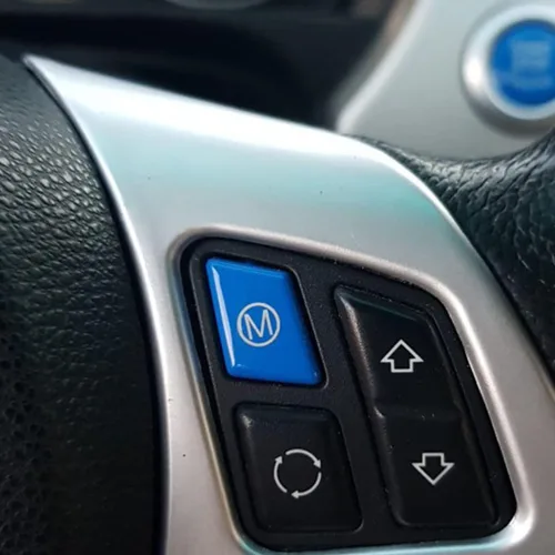 Vista 3 de Cubierta de botón de arranque para volante de automóvil, color azul brillante, compatible con BMW E Series 3 Series E90 E92 E93 M3 2007-2013/para 1
