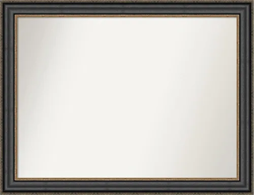 Vista 578 de Amanti Art Espejo personalizado, espejo de baño negro puente, espejo de pared o espejo de tocador de baño sobre el fregadero (26 x 26 pulgadas)
