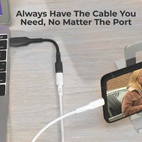 Vista 5 de BLACK+DECKER Adaptador USB C a USB [2 unidades] Tipo C hembra a USB macho OTG Cable USB a USBC Adaptador Apple compatible con MacBook Pro/Air iPhone