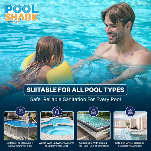 Vista 6 de Pool Shark Swimming Pool Chlorine Tablets 3-Inch Chlorine Tablets 20 lbs Slow-Dissolving 90% Active Chlorine Tabs Pool Chemicals for