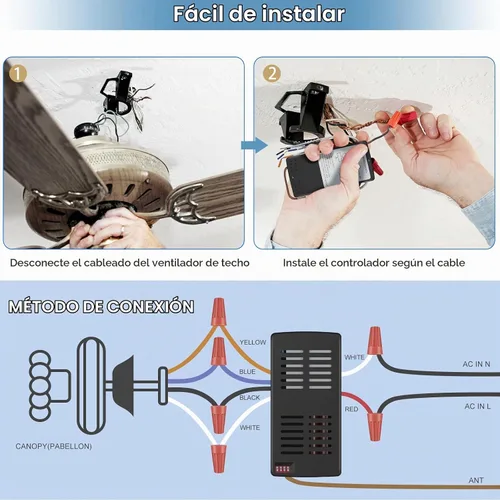 Vista 4 de Kit de control remoto universal para ventilador de techo regulable