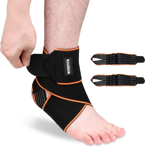 Vista 7 de 1 paquete de tobilleras ajustables para mujeres y hombres, soporte de tobillo para esguince, fascitis plantar, tendón de Aquiles, envoltura