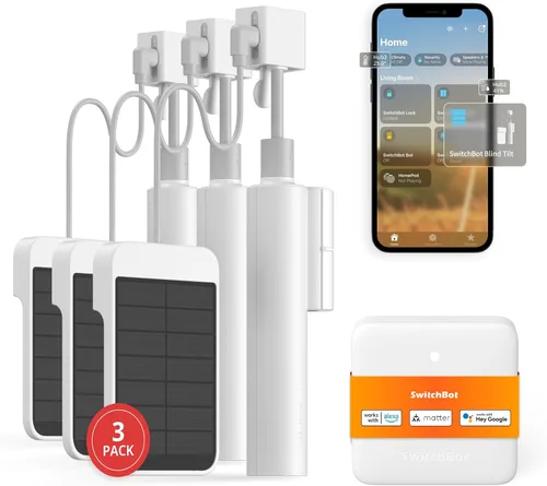 Vista 11 de SwitchBot Persianas con motor de inclinación motorizadas - Persianas eléctricas inteligentes con control remoto Bluetooth, alimentadas por energía
