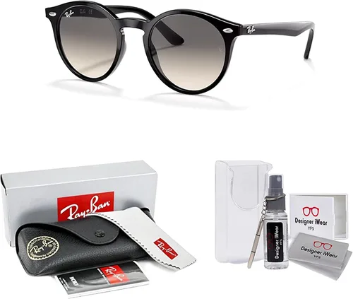 Vista 2 de Ray-Ban Junior Kids' Round Sunglasses For Boys For Girls + BUNDLE with Designer iWear Eyewear Kit