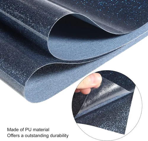 Vista 4 de MECCANIXITY Vinilo de transferencia de calor con purpurina para planchar, azul marino, 12 x 10 pulgadas, para camisetas, bolsas, zapatos, sombreros