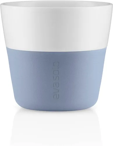 Vista 4 de Eva Solo 2 Tazas Tumbler de Espresso Tazas de Café Tumbler de Porcelana de 3 oz con Agarre Recubierto de Silicona Diseño Danés, Funcionalidad