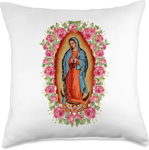 Vista 5 de Virgen María Linda Y Querida Co Nuestra Señora Virgen De Guadalupe Almohada Virgen María, 15.7 x 15.7 in, multicolor
