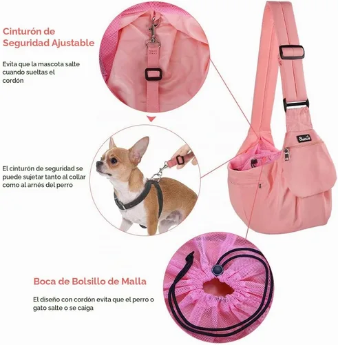 Vista 3 de Lukovee Transportador de Cabestrillo para Perros, Soporte Inferior Rígido y Correa de Hombro Acolchada Suave Ajustable, Cabestrillos para Perros