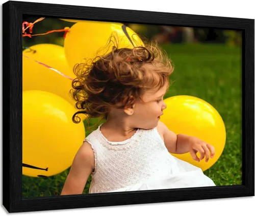 Vista 29 de Impresiones de lienzo personalizadas enmarcadas con tus fotos, impresión personalizada de foto a lienzo, regalos para parejas, amigos, familia, Negro