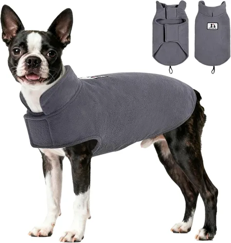 Vista 11 de DENTRUN - Abrigo de forro polar para perros en invierno resistente al viento chaqueta reflectante para mascota chaleco para perro para razas