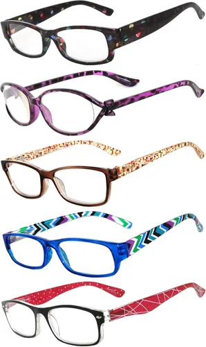 Vista 14 de OWL Readers - Paquete de 5 lentes de lectura elegantes para mujer con hermosos patrones para mujer, bisagra de resorte de lujo, aspecto elegante