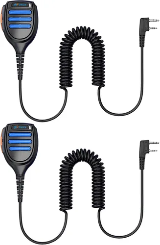 Vista 7 de Walkie Talkies Micrófono con altavoz, PTT, 2 pines tipo K, radios bidireccionales de mano, micrófono de hombro, compatible con TP80 (paquete de 1)
