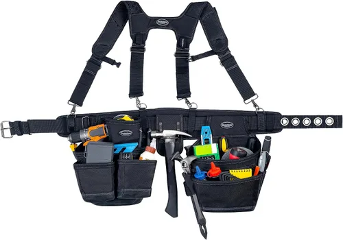 Vista 3 de Bucket Boss - Cinturón de herramientas balístico con tirantes, cinturones de herramientas - Serie profesional (57100), negro