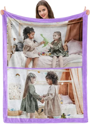 Vista 20 de Manta personalizada con imagen, mantas personalizadas para adultos y niños, manta de fotos personalizable, mantas personalizadas como regalo