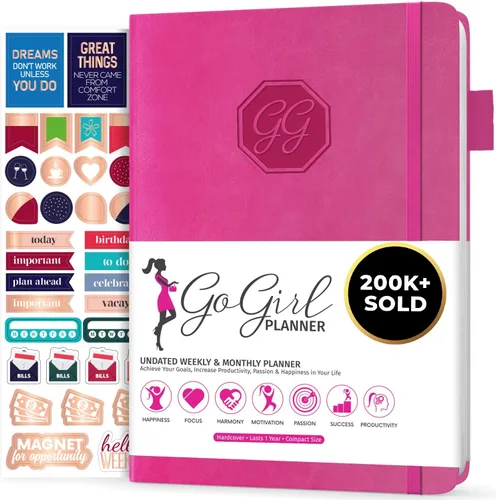 Vista 9 de GoGirl Agenda y organizador para mujer – Agenda semanal tamaño A5, diario de objetivos y agenda para mejorar la gestión del tiempo, la productividad