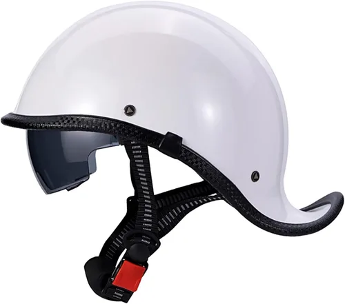 Vista 12 de Casco retro para motocicleta, aprobado por DOT, para adultos, hombres y mujeres, estilo alemán vintage, casco de media cara para scooter