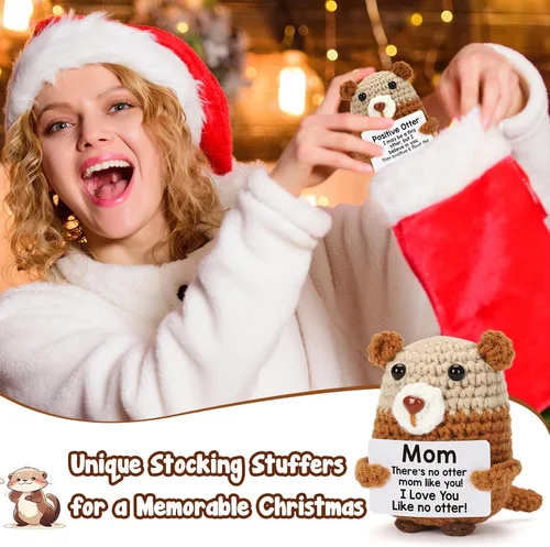 Vista 6 de Regalos de cumpleaños de nutria para mamá, te amo como no nutria, ganchillo lindo para mamá, día de la madre, Navidad, secreto, Papá Noel, Navidad