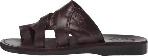 Vista 8 de Jerusalem Sandals Aron - Leather Lightweight Sandal - Black