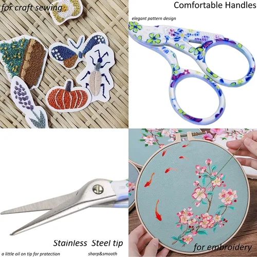 Vista 7 de BIHRTC - Tijeras pequeñas de 3.6 pulgadas para manualidades, punto de cruz, tejido, costura, enhebrado, trabajo de aguja, arte, bricolaje, con punta
