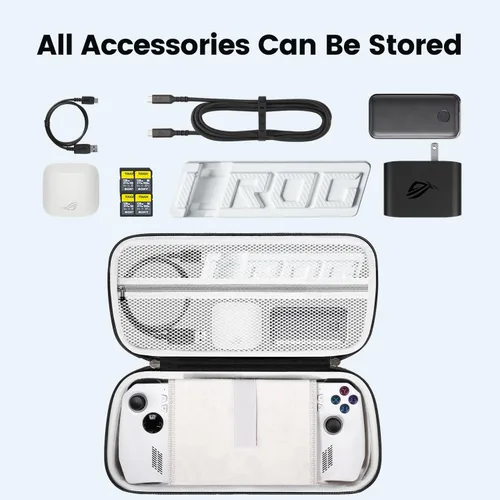 Vista 2 de sarlar Rog Ally Funda de transporte compatible con ASUS ROG Ally Gaming portátil y accesorios, funda rígida de gran espacio para adaptador de CA