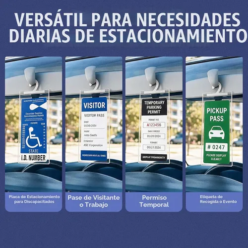 Vista 7 de LotFancy Soporte para Placa de Discapacitado para Auto, Paquete de 3, Soporte para Letrero de Permiso de Estacionamiento para Discapacitados