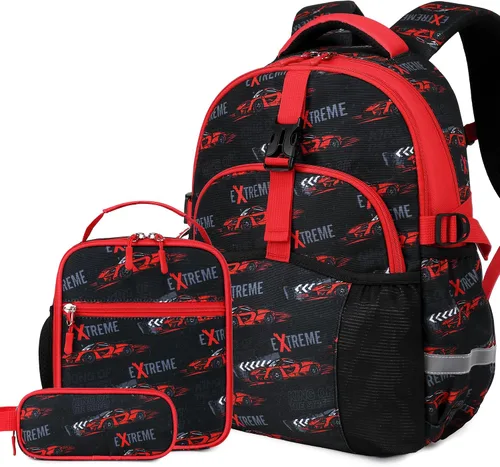 Vista 10 de Mochila infantil para niñas de 4 a 8 años, Blackorange-camión, Lindo
