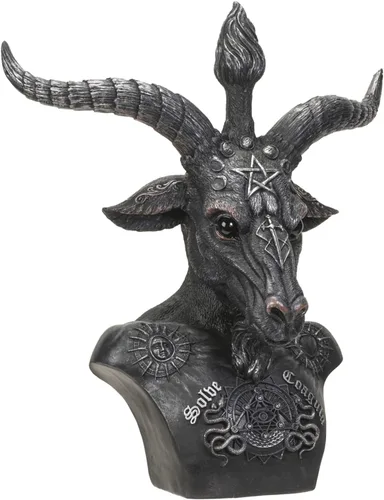 Vista 4 de SUMMIT COLLECTION Baphomet Busto Celestial Príncipe de la Bestia Sabbatic Goat 13.5 pulgadas de alto estatua de pentagrama