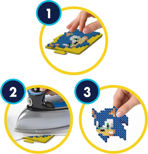 Vista 6 de Perler 80-57249 Sonic the Hedgehog Deluxe Fused Bead - Kit de actividades Sonic el erizo