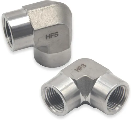 Vista 6 de HFS (R) Montaje de tubería de acero inoxidable 304, codo de 90 grados, 1/2 "NPT hembra x 1/2" NPT hembra