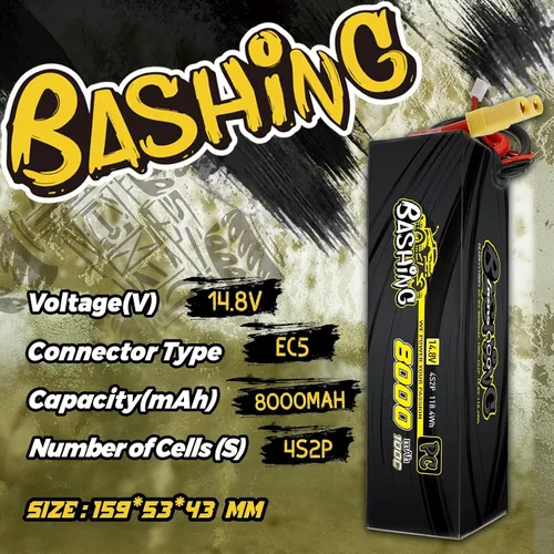 Vista 2 de Gens ace Batería Lipo 4S 14.8V 8000mAh 100C con enchufe EC5
