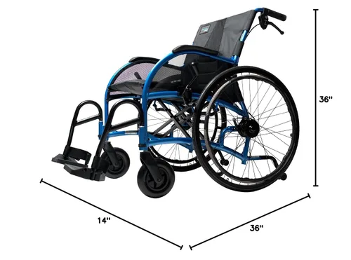 Vista 10 de Sillas de ruedas resistentes 24HD para adultos, silla de transporte plegable ligera con respaldo ergonómico, diseño portátil y marco duradero, ancho