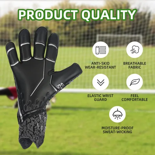 Vista 2 de Scott Edward Guantes de portero de fútbol para niños y adultos, kit de portero de fútbol premium, súper agarre y protección, talla 6/7/8/9/10