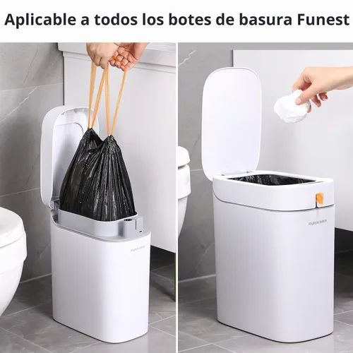Vista 3 de funest Pequeña bolsa de basura con cordón, fácil de rasgar y empacar, bolsas de basura de 4 galones, 75