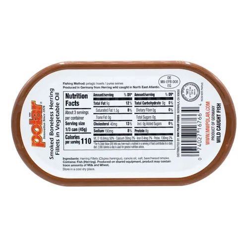 Vista 2 de MW Polar Arenque ahumado en aceite con sabor a verduras, 6.7 onzas (paquete de 12)