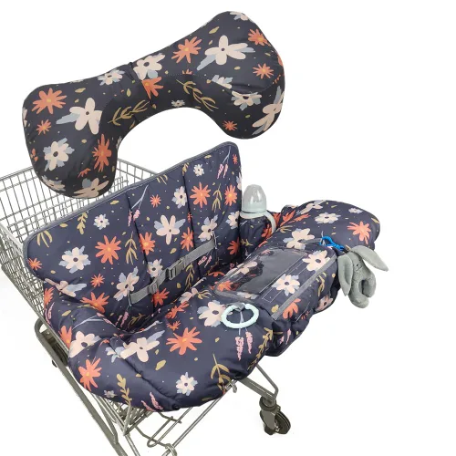 Vista 11 de Funda para carrito de compras para bebé/niño, acogedora funda para silla alta, nave espacial azul