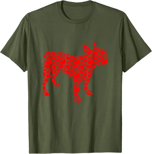Vista 4 de Camiseta de San Valentín con forma de corazón Bulldog francés, Negro