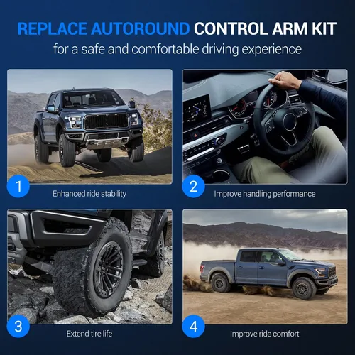 Vista 5 de Autoround Kit de suspensión delantera brazo de control superior con rótula compatible con Chevy Tahoe Silverado Suburban 1500 Avalanche 2007-2014