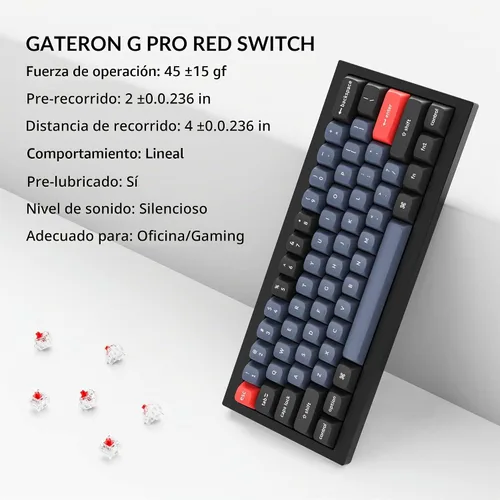 Vista 6 de Keychron Q4 Teclado mecánico personalizado con cable, 60% de diseño QMK/VIA macro programable con interruptor rojo Gateron G Pro intercambiable