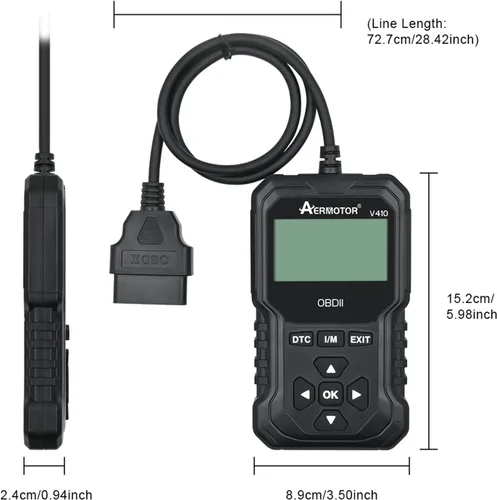 Vista 8 de Escáner OBD2, Herramienta de Diagnóstico de Escáner de Coche V410: Lector de Códigos de Falla del Motor, Herramienta de Escaneo con Datos