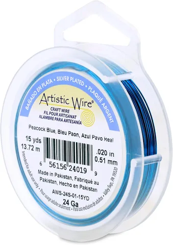 Vista 197 de Artistic Wire, Alambre de cobre de color chapado en plata de calibre 18, resistente al deslustre, amatista, 20 pies