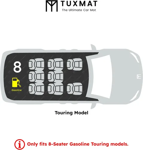 Vista 3 de TuxMat - Para los modelos Chrysler Pacifica Touring de 8 plazas 2017-2024 - Alfombrillas personalizadas - Máxima cobertura, todo tipo de clima
