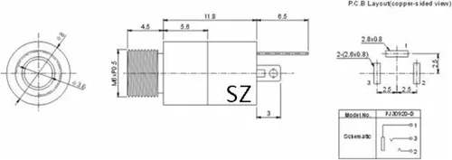 Vista 2 de Lsgoodcare Terminales de conector de montaje en panel estéreo hembra de 0.138 in con tuercas de bloqueo, conector de audio para auriculares de 0.138