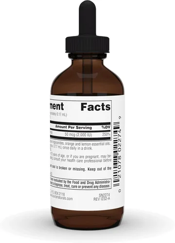 Vista 4 de Source Naturals Vitamina D-3 Gotas Líquidas 2000 iu Apoya la salud ósea e inmunológica* - 1 onza líquida