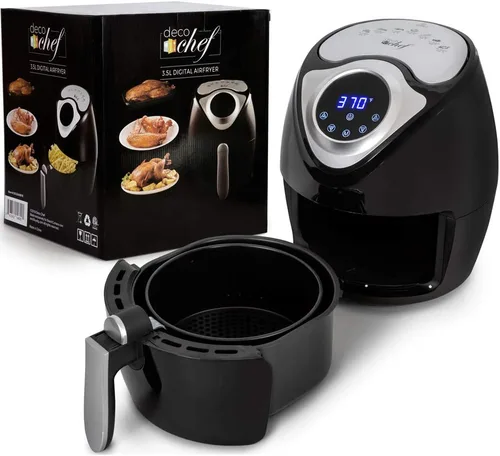 Vista 5 de Deco Chef Freidora de aire digital eléctrica sin aceite de 3.7 cuartos de galón para freír saludable (DAIRFR) con guante de horno resistente al