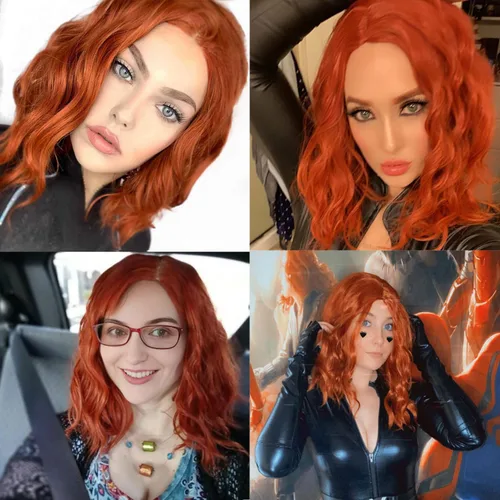Vista 2 de Aicos Fashion - Peluca de pelo corto y rizado de 35 cm, resistente al calor, para uso diario o para carnaval, fiesta de disfraces, cosplay, peluca