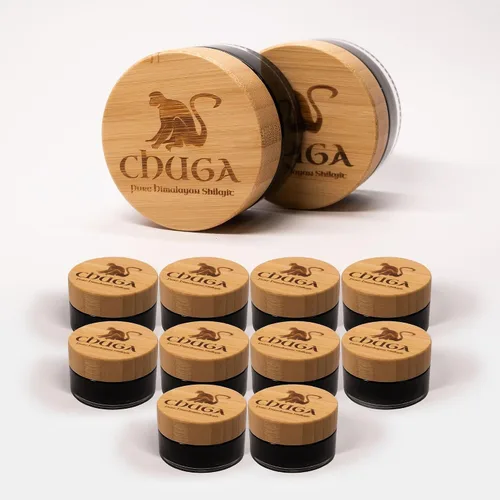 Vista 4 de Chuga Shilajit puro del Himalaya para hombres y mujeres Shilajit orgánico cosechado 16,000 pies Probado en laboratorio en Estados Unidos, ácido